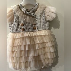 Chic Tweed and Tulle Dress